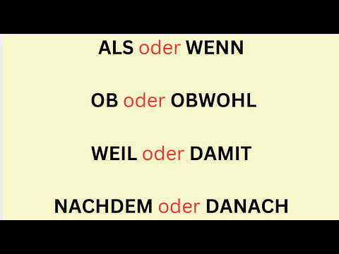 Видео: WEIL, DASS, OB, OBWOHL, WENN, ALS ... Отрывки из тренинга по грамматике Deutsch B1/B2.