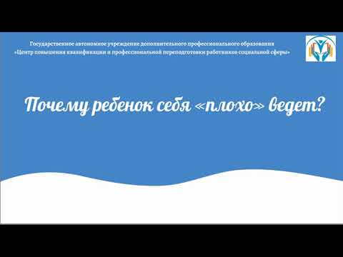 Видео: Вебинар на тему "Почему ребенок себя "плохо" ведет?"