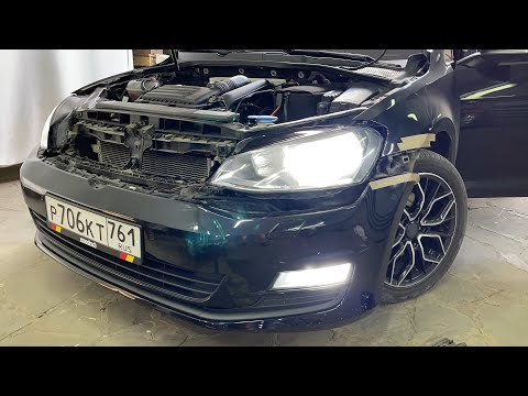 Видео: Лазерные лампы без ошибок на Volkswagen Golf 7 установка viper power led lazer canbus h 7