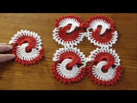 Видео: Красивый, оригинальный, двухцветный мотив крючком в форме восьмерки