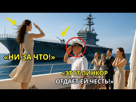 Видео: "Смеялись над женщиной на яхте — замерли, когда эсминец ВМФ отдал ей честь"