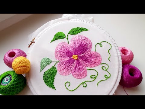 Видео: Вышивка гладью для начинающих. Первые шаги. Урок 3. Stitch embroidery for beginners. Lesson 3