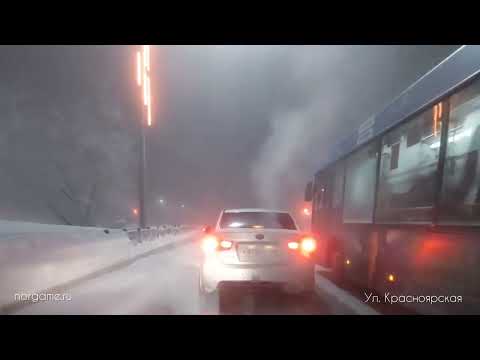 Видео: Еду по Норильску в -47⁰C. Ледяной туман. Полярная Ночь.