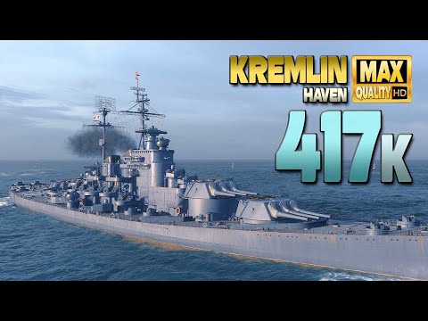Видео: Линкор «Кремль» с огромным уроном +400 тыс. на карте Haven - World of Warships
