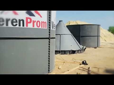 Видео: Изготовление и монтаж силоса СЦ-200 (140м3) 200тонн, высота опор 4метра. ВеренПром