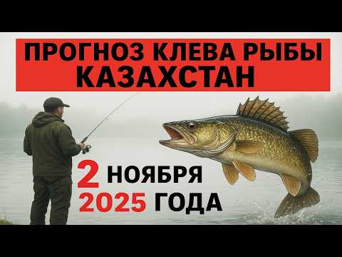 Видео: ПРОГНОЗ КЛЁВА в Казахстане на 2 ноября 2025 года. Бросай все и на рыбалку!
