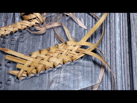 Видео: Декоративная шнуровка (прошивка) бересты в 3;4;5 и более лент.