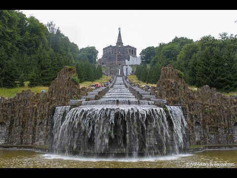 Видео: Горный парк высота Вильгельмсхёэ и статуя Геркулеса. Город Кассель, Германия.