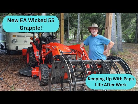 Видео: Сегодняшний проект: новый грейфер Everything Attachments Wicked 55 для нашего трактора Kubota B2601!