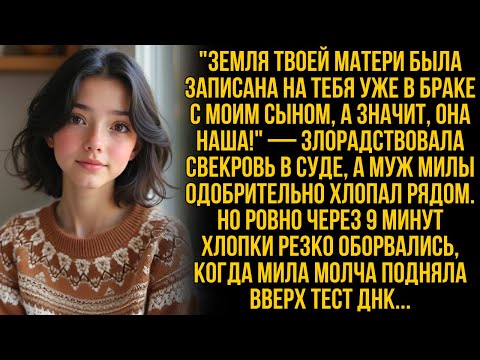 Видео: В суде муж Милы и свекровь делили её землю. Но смех затих, когда Мила молча показала тест ДНК…