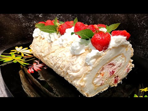 Видео: ПЫШНЫЙ Меренговый рулет получится с ПЕРВОГО РАЗА! 💯‼️Рецепт от Кондитера ‼️