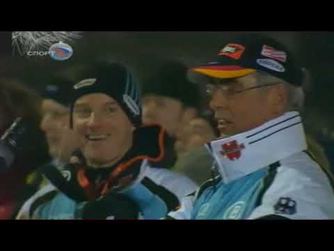 Видео: БИАТЛОН. КМ 2006-07. Оберхоф (Германия). Женщины. Эстафета 4 х 6 км. (Спорт). 03.01.2007.