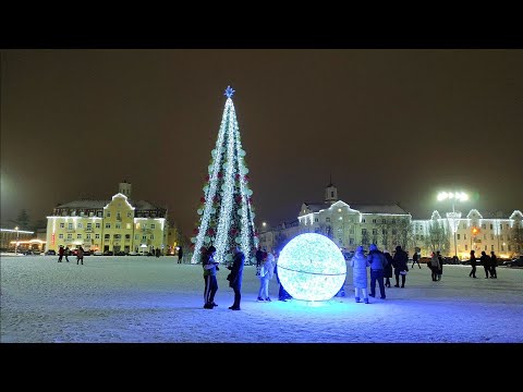 Видео: Чернигов, зимний вечер, прогулка наживо, 4К
