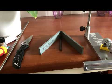 Видео: Как выставить угол заточки ножа на точилке KosiM с поворотным моментом.