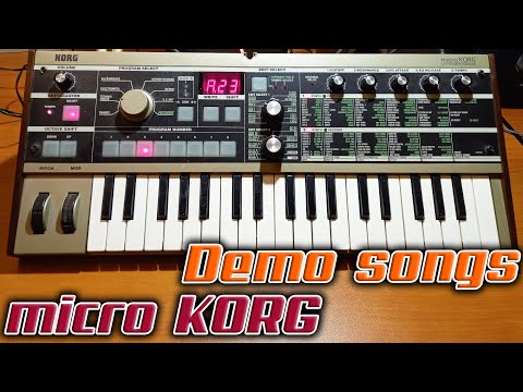 Видео: Синтезатор 2002 года - KORG microKorg  - слушаем 8 Demo songs.