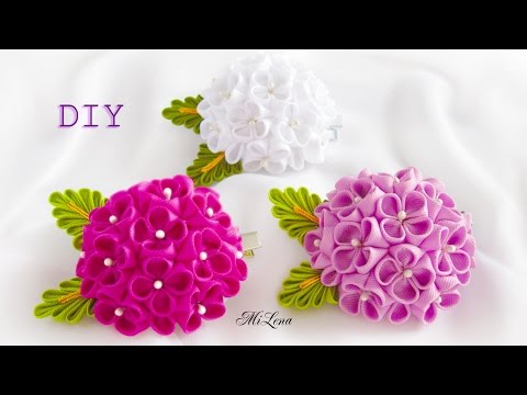 Видео: ЦВЕТОК КАНЗАШИ полушар, МК / DIY Hemisphere ribbon flower