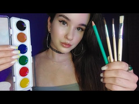 Видео: ASMR The sound of a pencil and a brush. Реставратор картин. Painter. АСМР