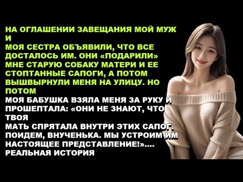 Видео: Муж с сестрой забрали наследство и выгнали меня лишь в старых сапогах. Но бабушка знала о секрете…!