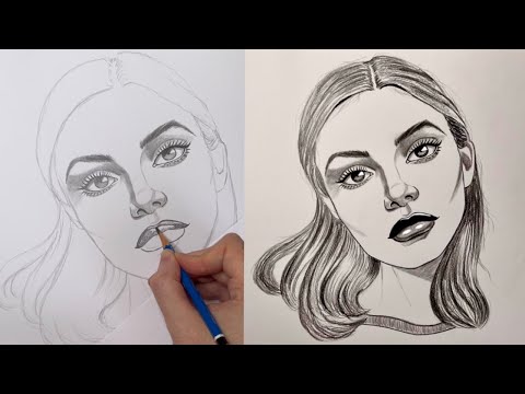 Видео: ПОЭТАПНОЕ РИСОВАНИЕ ЛИЦА / Руководство по рисованию  #Drawing tutorial