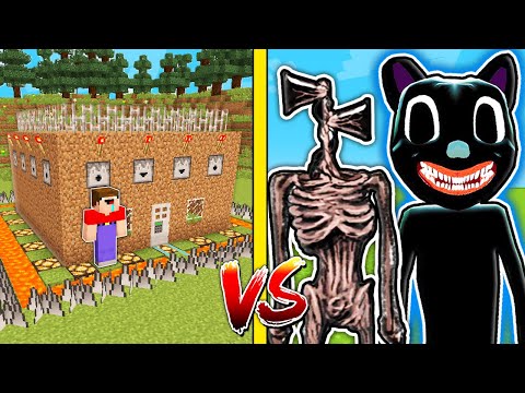 Видео: СИРЕНОГОЛОВЫЙ И КАРТУН КЭТ ПРОТИВ САМЫЙ ЗАЩИЩЕННЫЙ ДОМ В МАЙНКРАФТ! 2 НУБИКА И ДЕВУШКА ПРО MINECRAFT