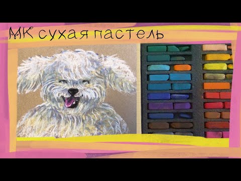 Видео: 💖Довольный и счастливый пёсик сухой пастелью на крафт бумаге✨ Soft Pastels mungyo