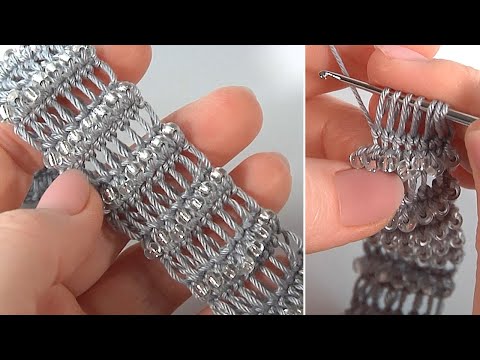 Видео: СУПЕР КРАСОТА крючком Быстро и Просто/Интересный приём вязания с БИСЕРОМ/Авторская разработка