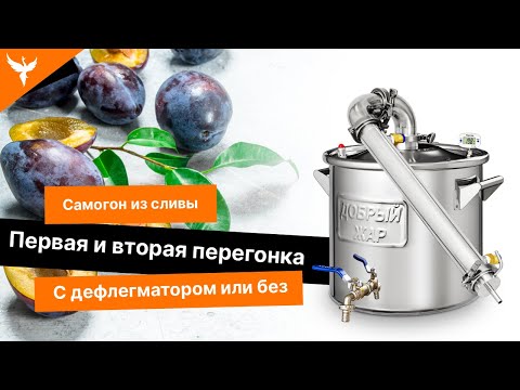 Видео: сДЖ 9: Самогон из сливы. Первая и вторая перегонка. С дефлегматором или без