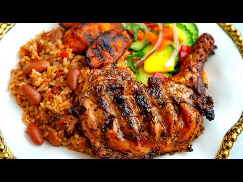Видео: Курица Джерк, рис, фасоль и жареный плантан