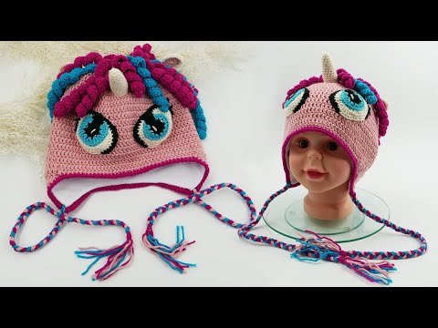 Видео: Шапочка «My Little Pony» крючком 🦄 - Как вязать основу шапки (часть 1)