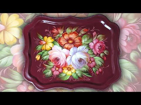 Видео: Цветы на бордовом фоне. Мастер-класс по живописи маслом от Ларисы Гончаровой