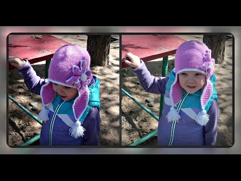 Видео: осенняя шапочка крючком на девочку 4х лет, вязание крючком