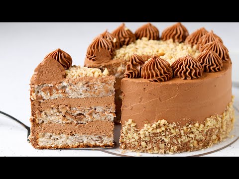 Видео: Знакомый вкус по-новому/ Ореховый ТОРТ с карамельно-шоколадным кремом/ КРЕМ ДЛЯ ВЫРАВНИВАНИЯ торта