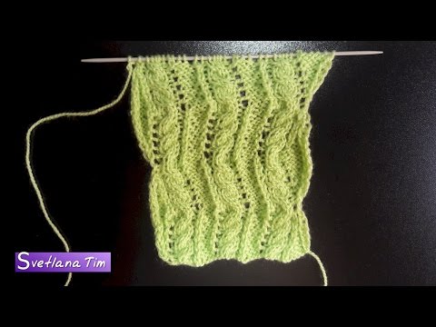 Видео: Как связать Ажурный Волнистый узор с Косами.УЗОРЫ СПИЦАМИ ВЯЗАНИЕ / knitting for beginners № 465