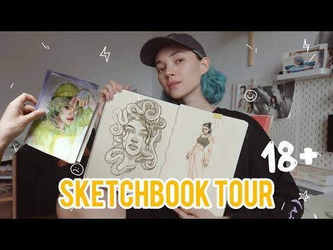 Видео: #13 Обзор на большой старый скетчбук А4 + акварельные рисунки.