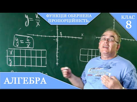 Видео: Курс 1(17). Заняття №8. Функція обернена пропорційність. Алгебра 8.