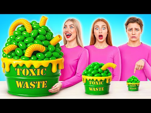 Видео: Большая, Средняя или Маленькая Тарелка Челлендж | Смешные Кулинарные Трюки от Multi DO Challenge