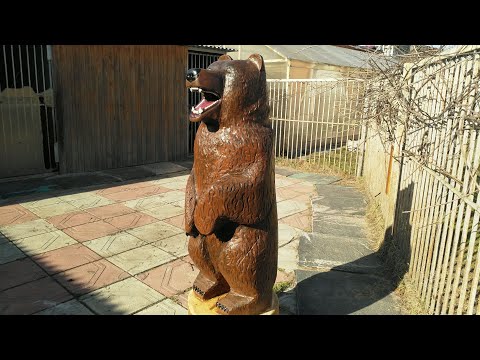 Видео: Супер медведь из дерева бензопилой без опыта!