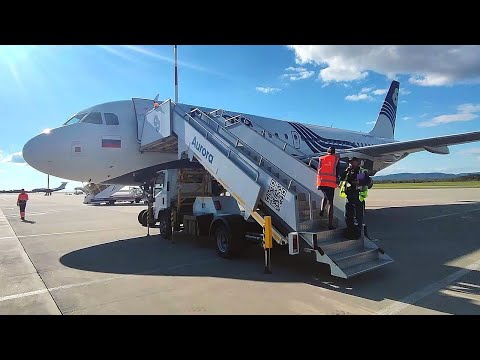 Видео: Перелёт Владивосток - Хабаровск. Посадка над городом целиком. Airbus A319 а/к Аврора.