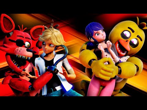 Видео: Леди Баг и Супер-Кот X FNAF | Marinette + Chica | Adrien + Foxy (transformations)