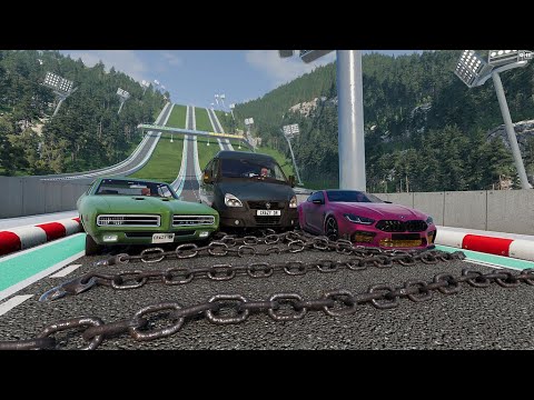 Видео: Машины  vs большая цепь #beamngdrive #video 4k #авто