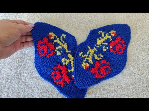 Видео: Просто обалденные розы для вязания тапочек