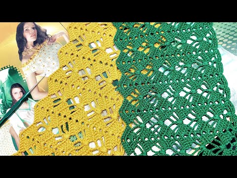 Видео: Вяжем оригинальный узор крючком "Простые пирамидки"