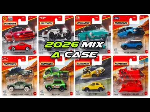 Видео: Предварительный просмотр — Matchbox 2026 Mix A Case, Toyota Celica, Honda Civic Type R, Alfa Rome...