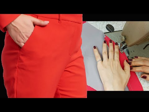Видео: Научиться шить карманы брюк очень просто | Для начинающих шить | Карманное шитье