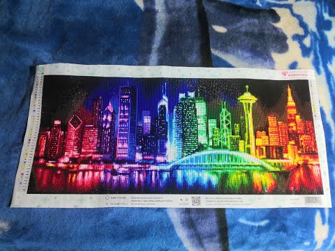 Видео: Обзор, процесс сборки и готовая работа мозаики "Мегаполис" от фирмы "Алмазная живопись"