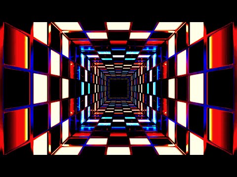 Видео: 🔷 Заставка 4K – Цифровой Неоновый Коридор Красный, Синий и Белый | VJ (Без Звука)