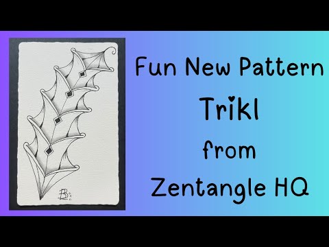 Видео: Monotangle с новым интересным узором Trikl от Zentangle Headquarters