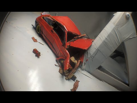 Видео: краш-тест УНИЧТОЖИЛ ваз 2108 об столб из пластилина !