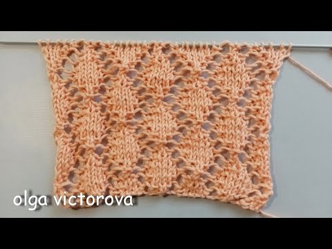 Видео: НЕОБЫКНОВЕННОЙ КРАСОТЫ АЖУРНЫЕ РОМБЫ 834 Узоры спицами
