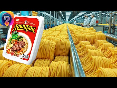 Видео: Как ПРОИЗВОДИТСЯ лапша быстрого приготовления  на фабриках! Уникальные кадры с производства!